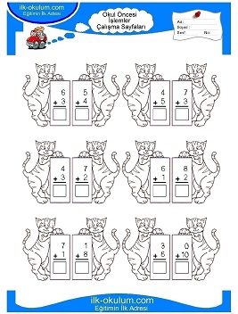 Çocuklar İçin toplam işlemi yaprak testleri 